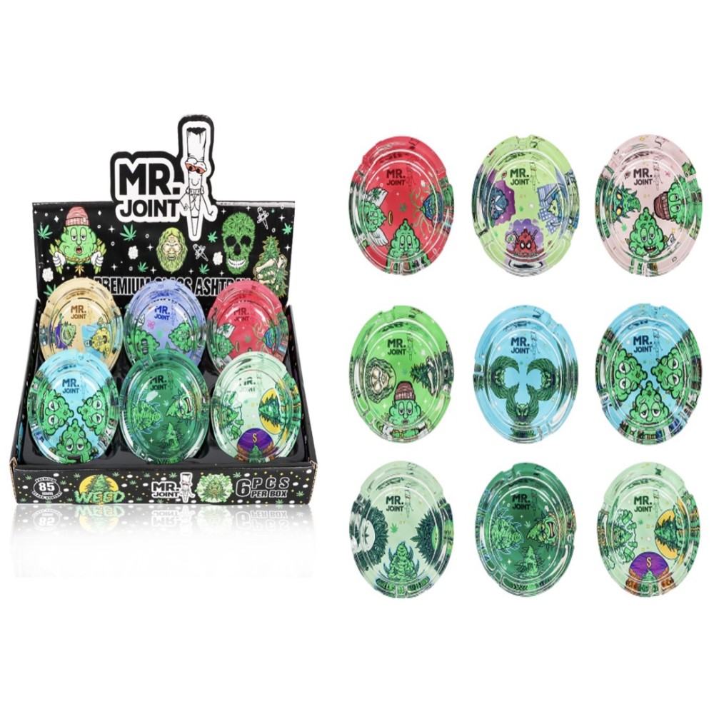 Premium Glass Ashtray MR. Joint 6CT
