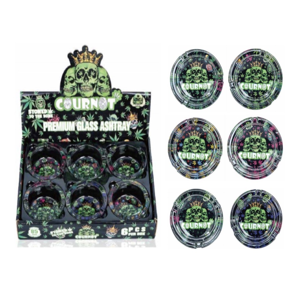 Premium Glass Ashtray COURNOT 6CT