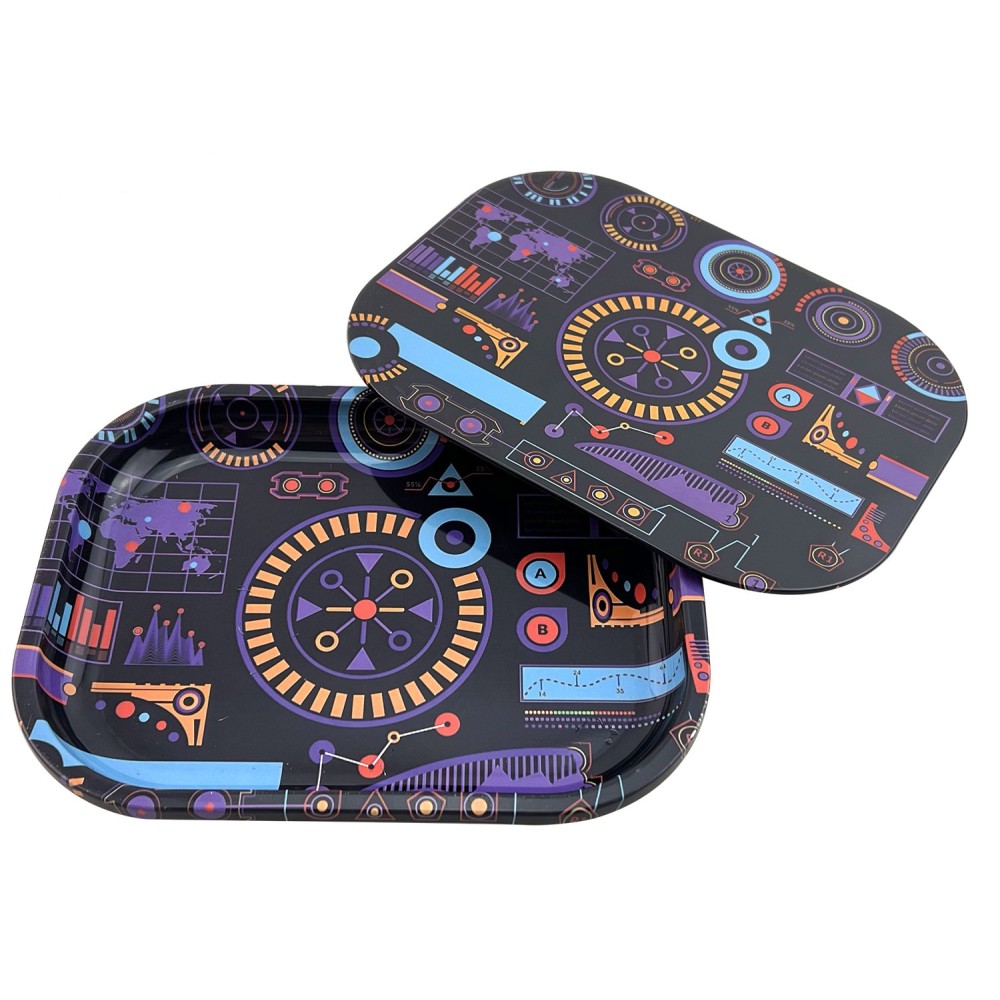 Futuristic HUD Metal Rolling Tray (AP015)
