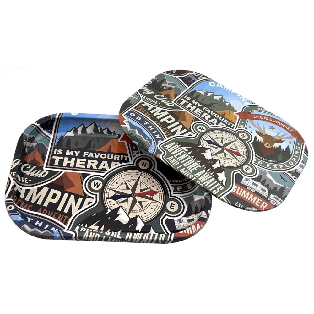 Adventure Compass Tinplate Rolling Tray (AP011)