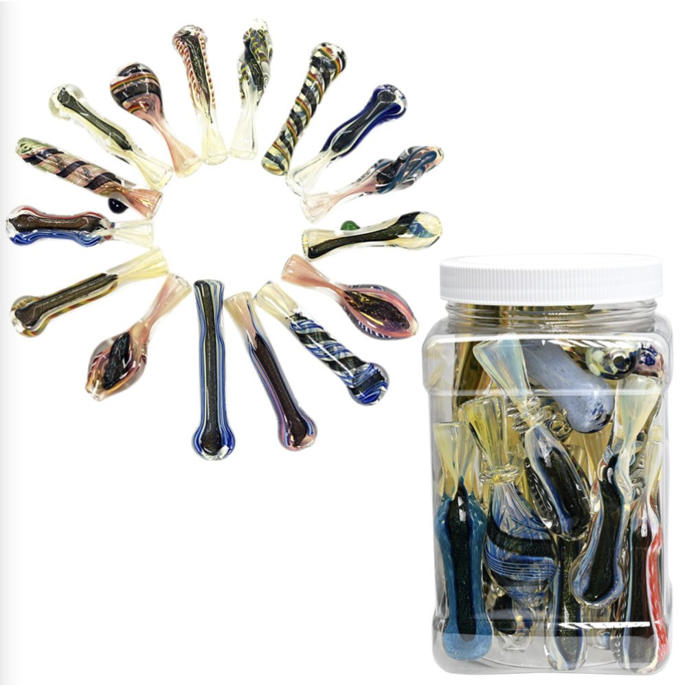 Glass Chillum Assorment Dichro 30/JAR (MC003JAR)
