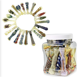 Glass Chillium Silver Assorted 30/JAR (MC001)