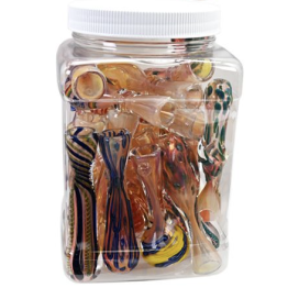 Glass Chillium Gold Assorted 25/Jar (MC002)