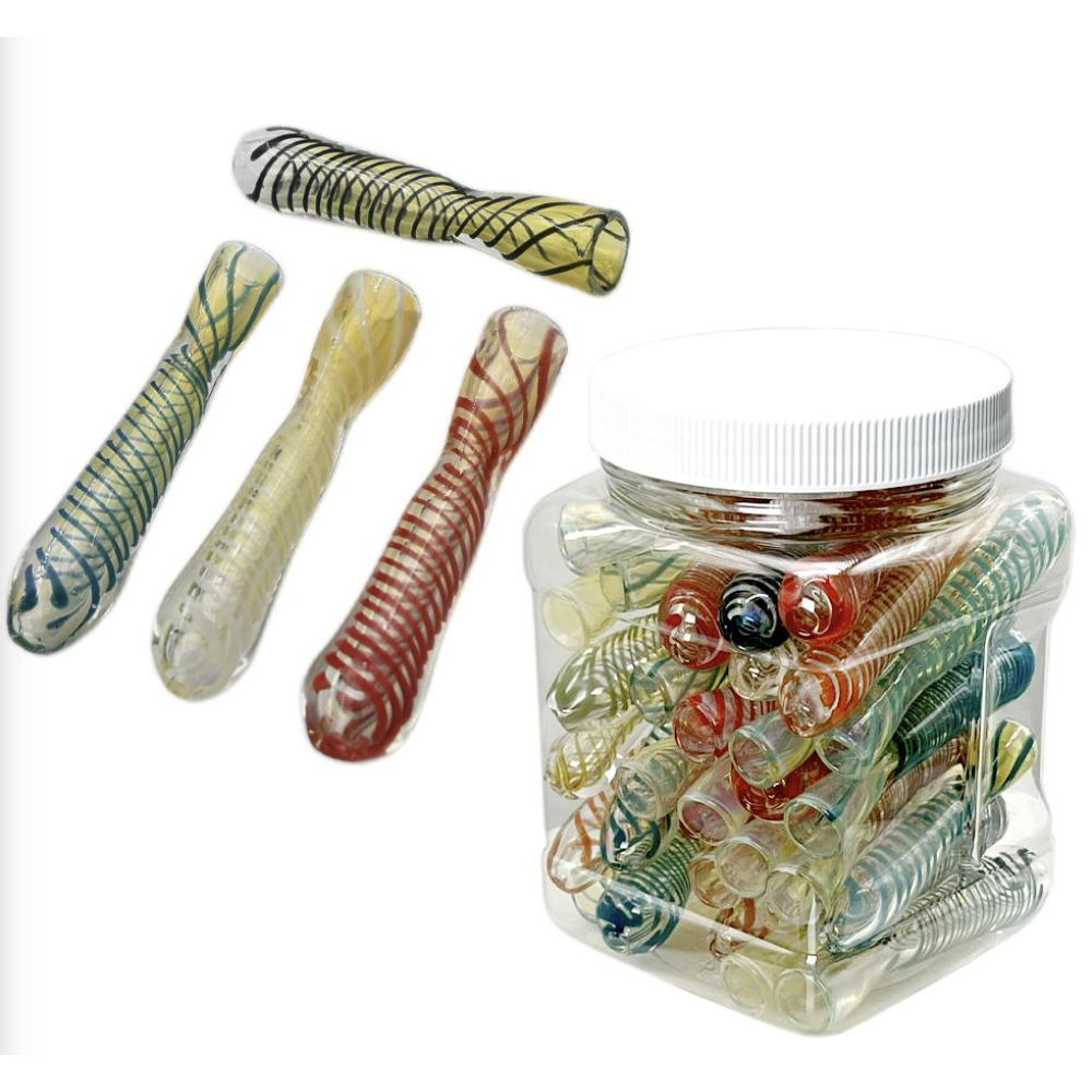 Glass Chillium Color Spiral 36/Jar (JR1003)