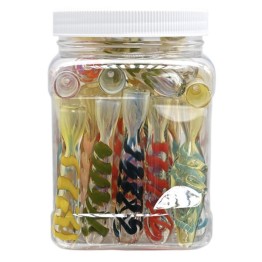 Glass Chillium Rolled Silver 30/Jar (JR1004)