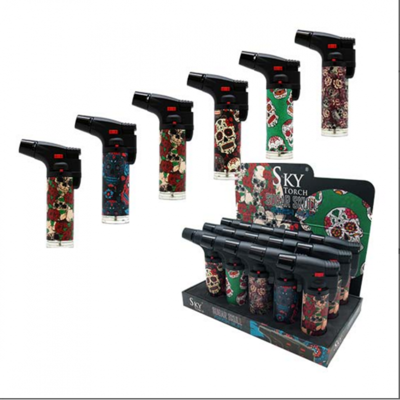 Sugar Skull Torch Lighter 4" 15/DLY