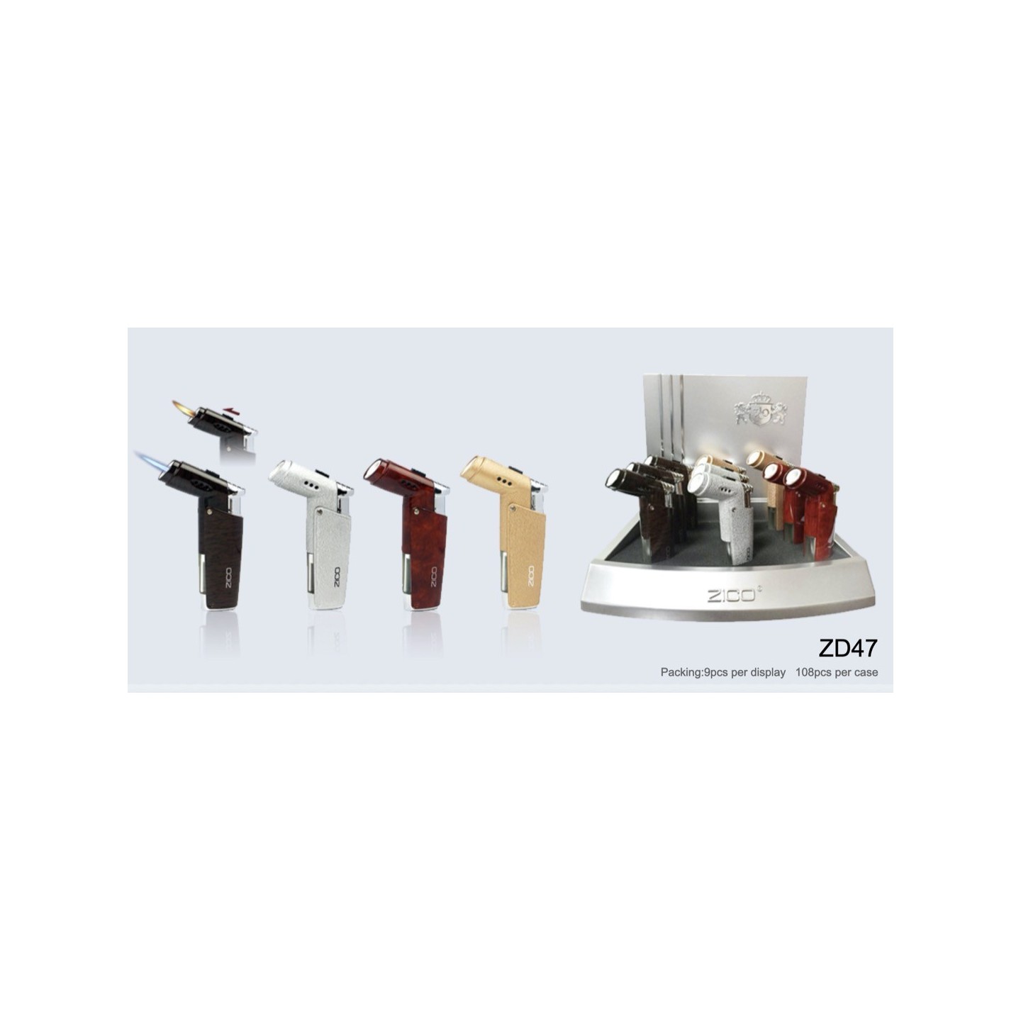 Zico ZD-47 Torch Lighter 9pk