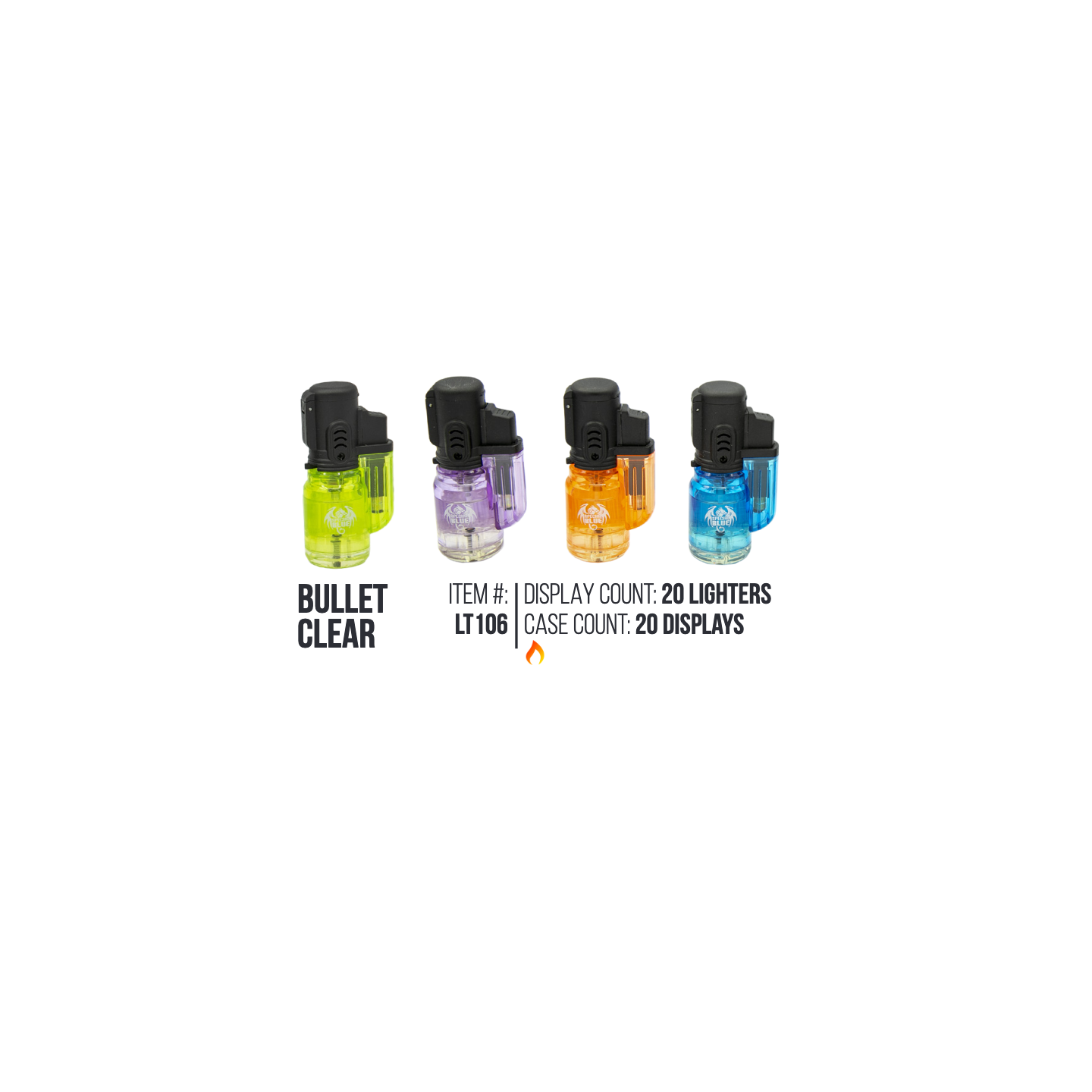 Bullet Clear Lighter 20/Display