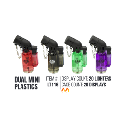 Dual Mini Plastic Lighter 20/Display