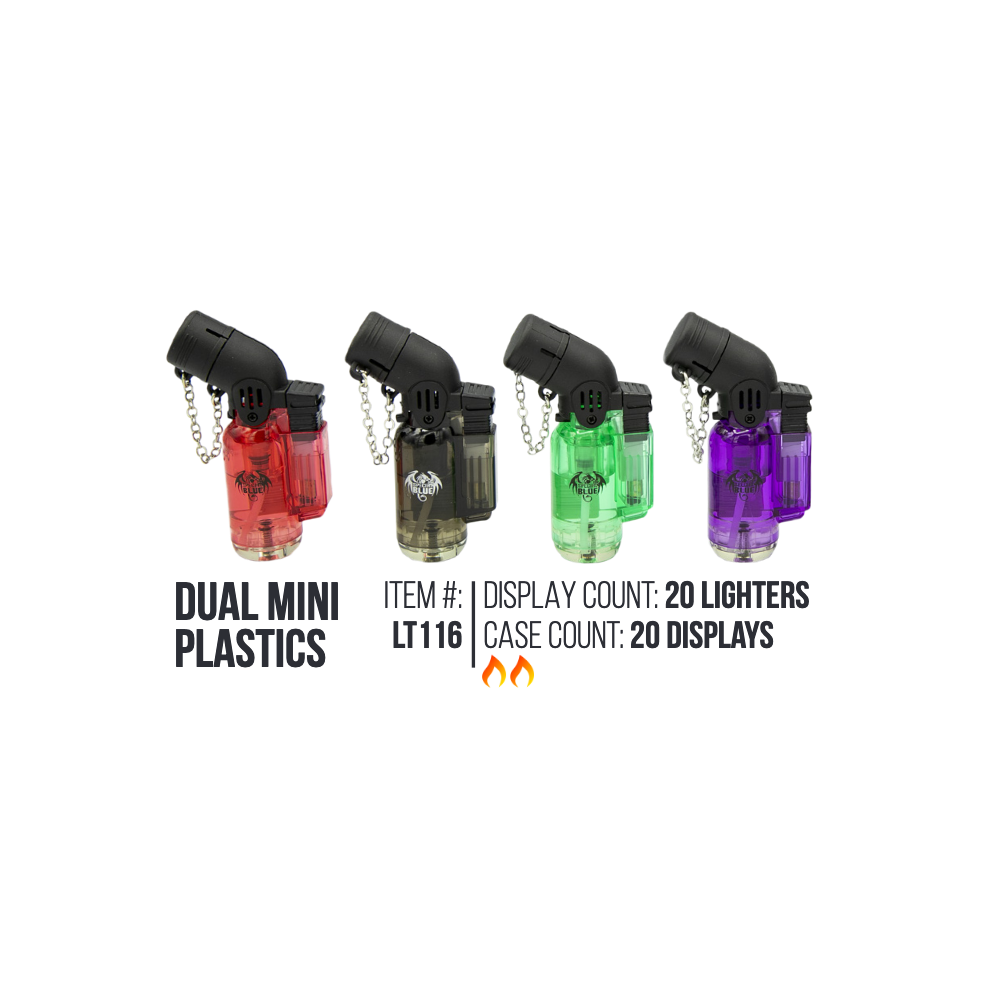 Dual Mini Plastic Lighter 20/Display