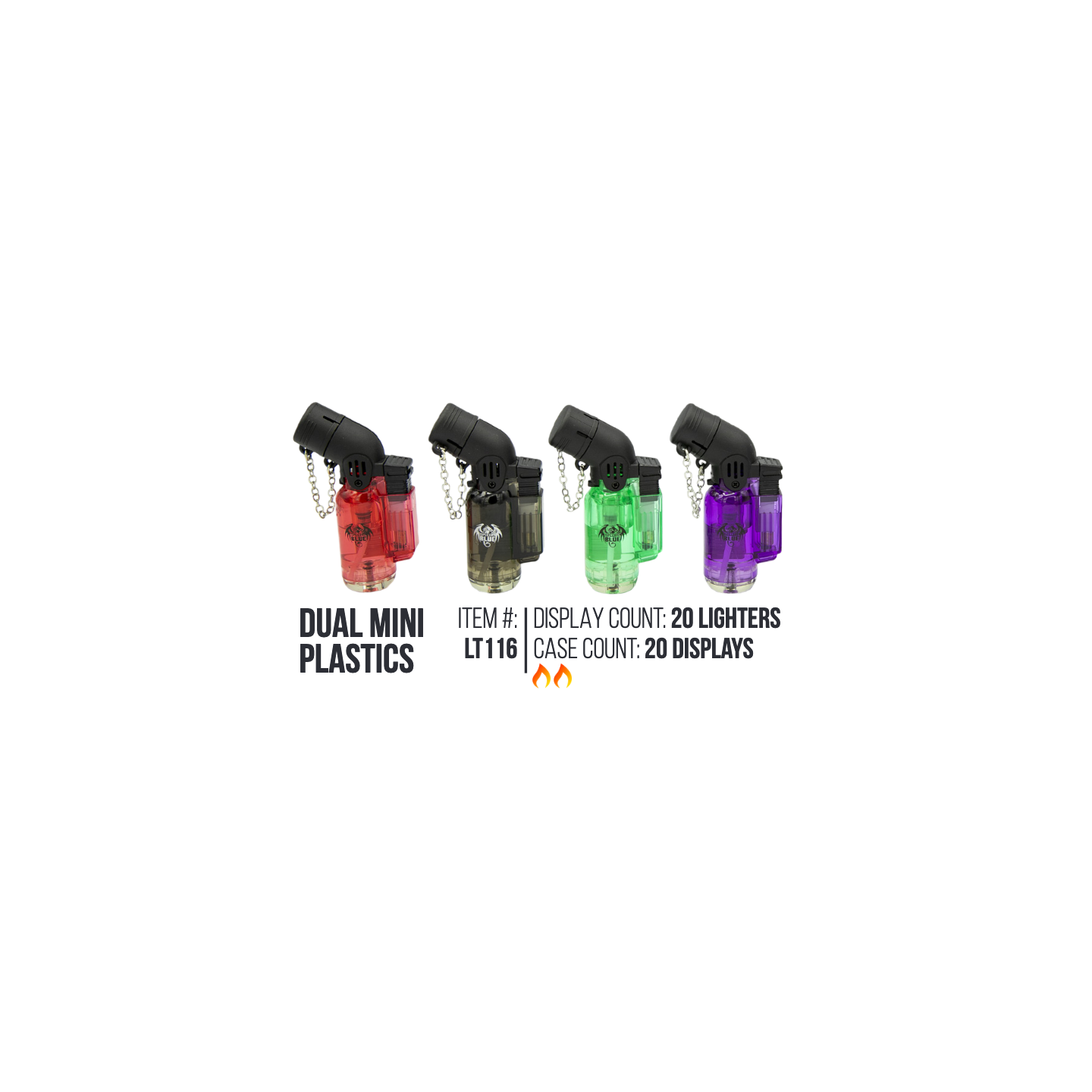 Dual Mini Plastic Lighter 20/Display