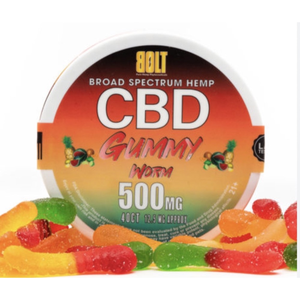 Bolt 500mg Gummy Worms CBD 40ct Jars