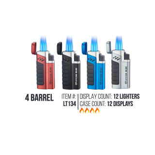 4 Barrel Lighter 12/Display