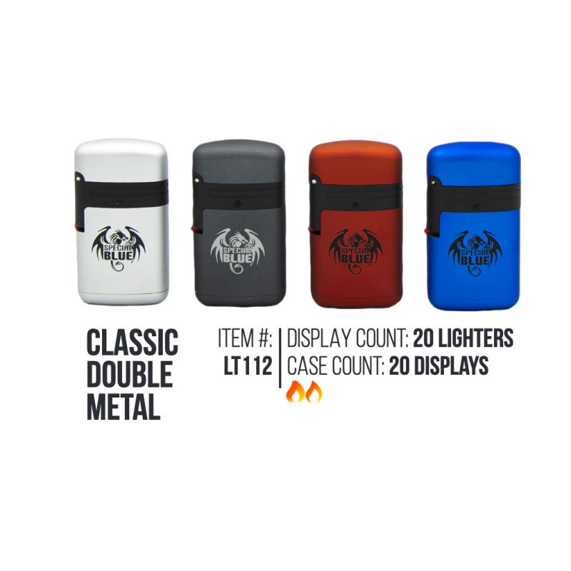 Classic Double Metal Lighter 20/Display