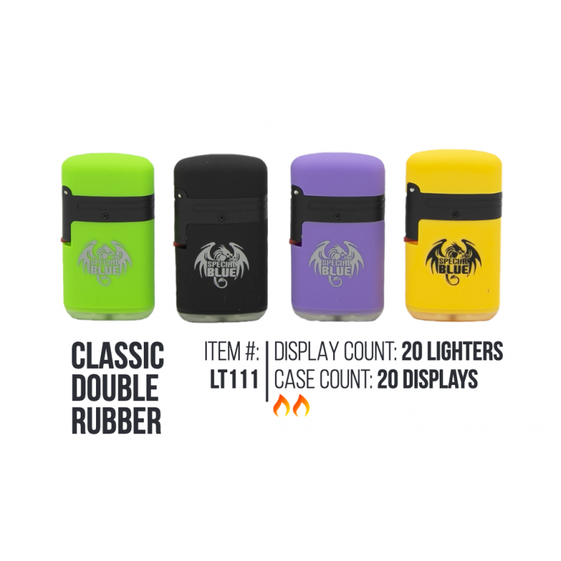 Classic Double Rubber Lighter 20/Display