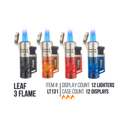 Leaf 3 Flames Lighter 12/Display