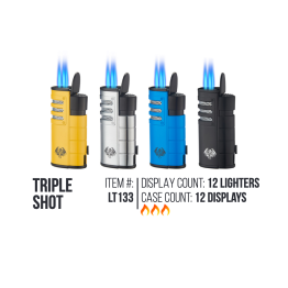 Triple Shot Torch Lighter 12/Display