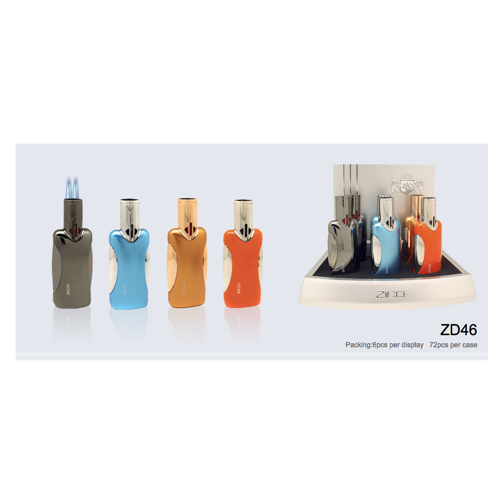 Zico ZD-46 DBL Torch Lighter 6pk