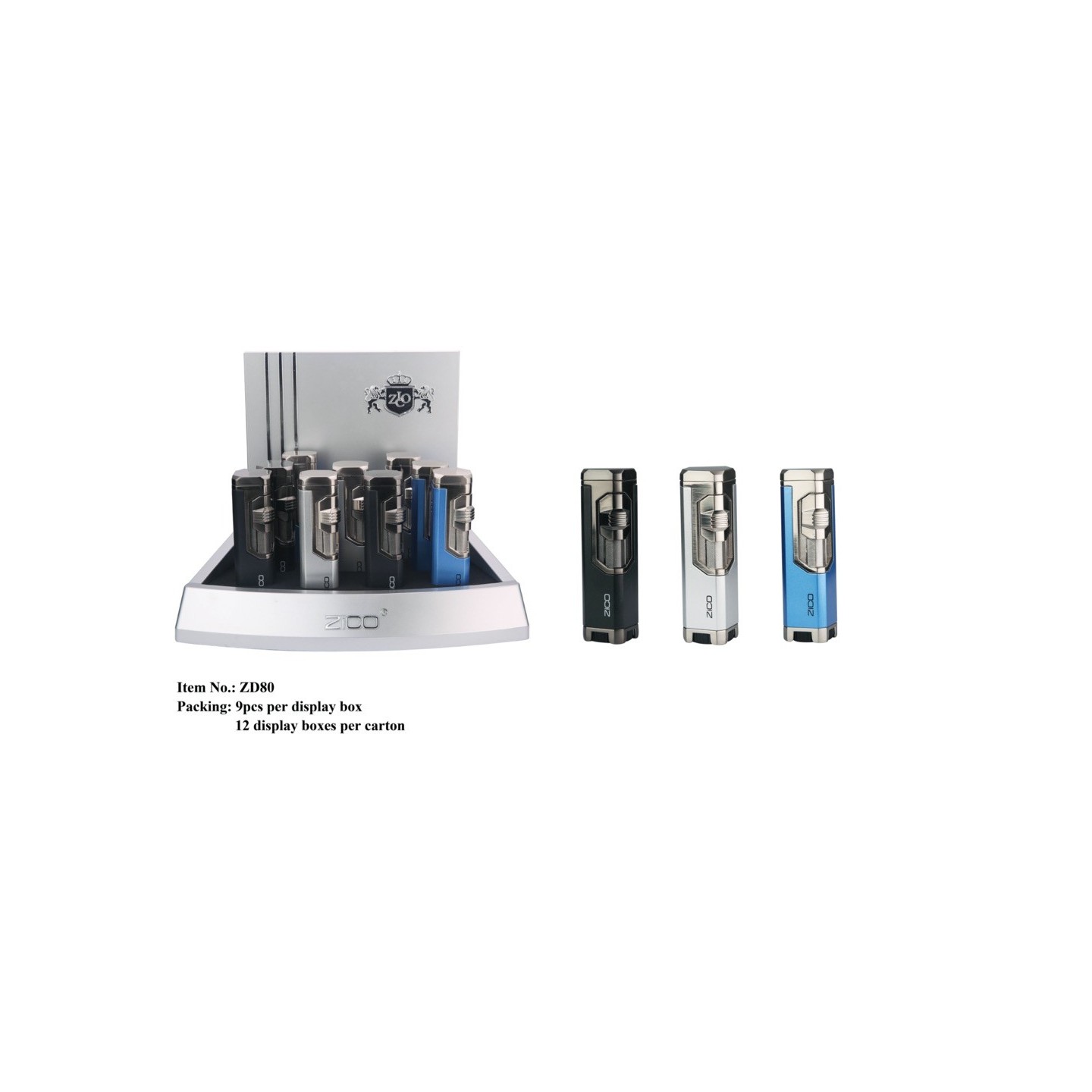 Zico ZD-80 Quad Torch Lighter 9pk