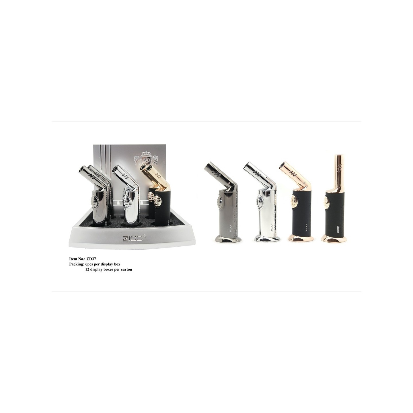 Zico ZD-37 Multi Angle Lighter 6pk