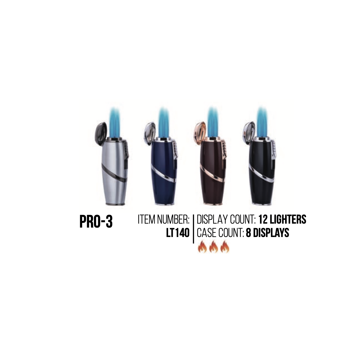 Pro-3 Torch Lighter 12PK